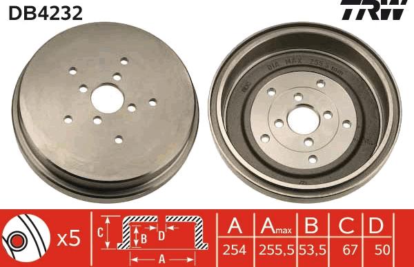 TRW DB4232 - Гальмівний барабан autozip.com.ua