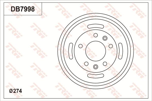 TRW DB7998 - Гальмівний барабан autozip.com.ua