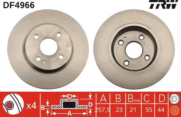 TRW DF4966 - Гальмівний диск autozip.com.ua