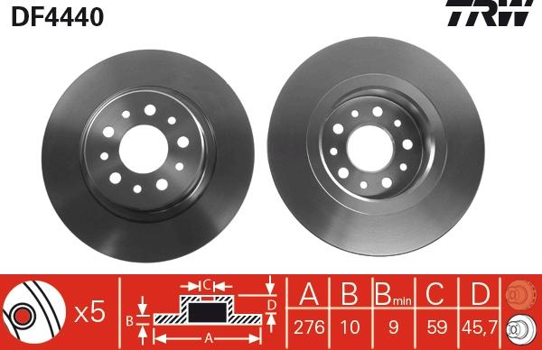 TRW DF4440 - Гальмівний диск autozip.com.ua