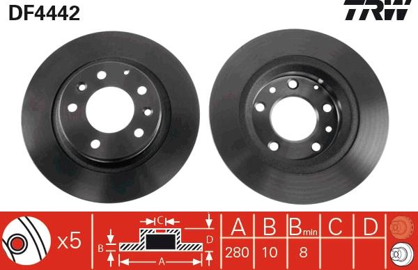 TRW DF4442 - Гальмівний диск autozip.com.ua