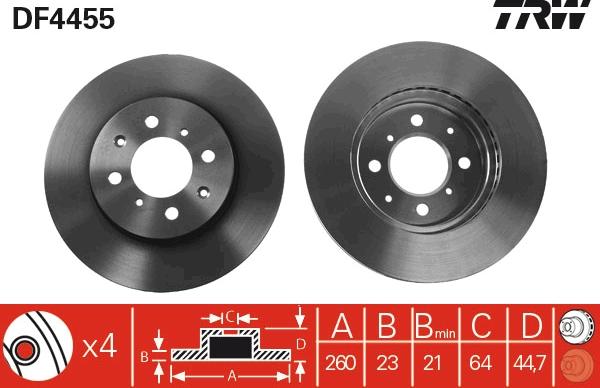 TRW DF4455 - Гальмівний диск autozip.com.ua