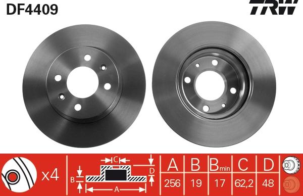 TRW DF4409 - Гальмівний диск autozip.com.ua