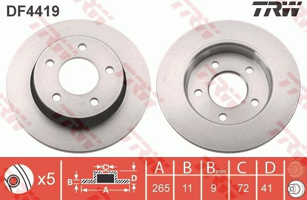 TRW DF4419 - Гальмівний диск autozip.com.ua