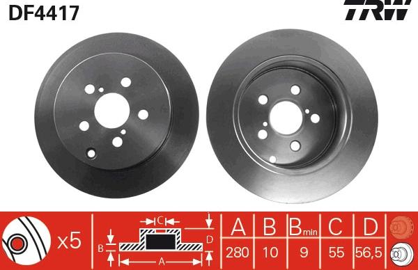 TRW DF4417 - Гальмівний диск autozip.com.ua