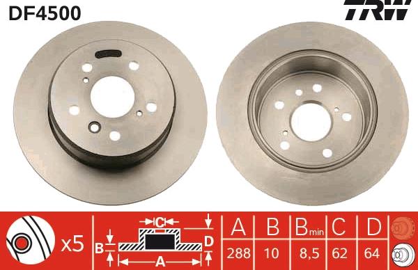 TRW DF4500 - Гальмівний диск autozip.com.ua