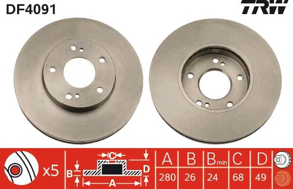 TRW DF4091 - Гальмівний диск autozip.com.ua