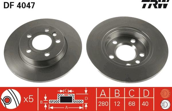 TRW DF4047 - Гальмівний диск autozip.com.ua