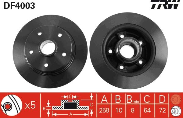 TRW DF4003 - Гальмівний диск autozip.com.ua