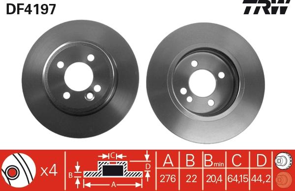 TRW DF4197 - Гальмівний диск autozip.com.ua