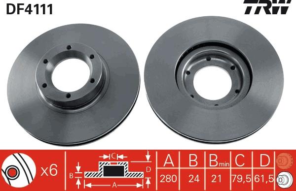 TRW DF4111 - Гальмівний диск autozip.com.ua