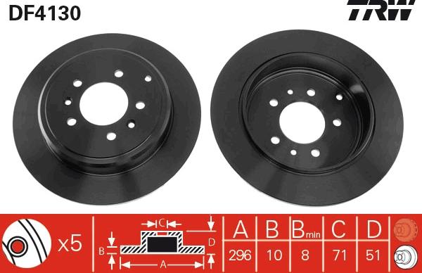 TRW DF4130 - Гальмівний диск autozip.com.ua