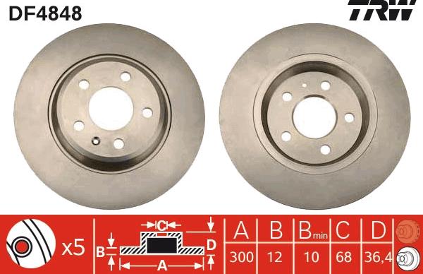 TRW DF4848 - Гальмівний диск autozip.com.ua