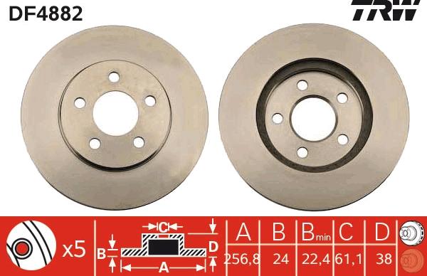 TRW DF4882 - Гальмівний диск autozip.com.ua