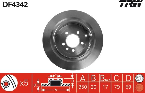 TRW DF4342 - Гальмівний диск autozip.com.ua