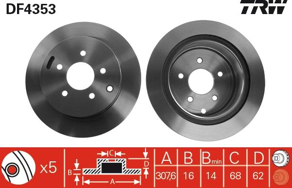 TRW DF4353 - Гальмівний диск autozip.com.ua