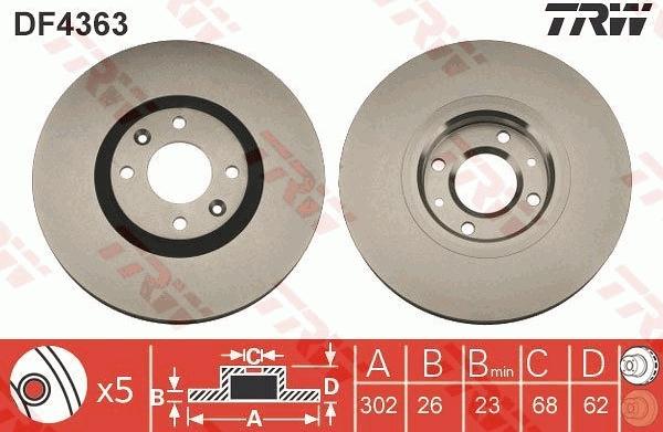 TRW DF4363 - Гальмівний диск autozip.com.ua