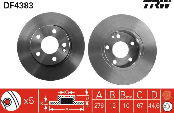 TRW DF4383 - Гальмівний диск autozip.com.ua