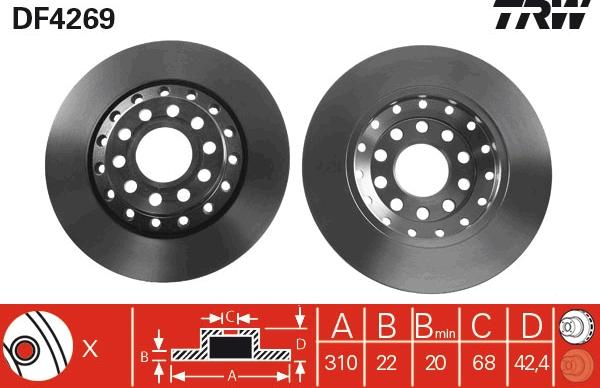 TRW DF4269 - Гальмівний диск autozip.com.ua