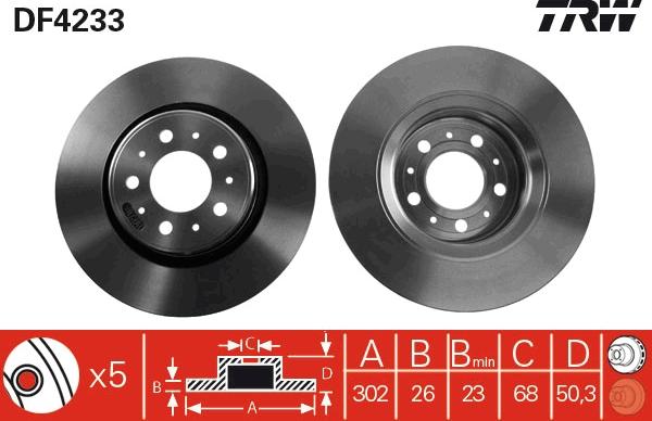 TRW DF4233 - Гальмівний диск autozip.com.ua