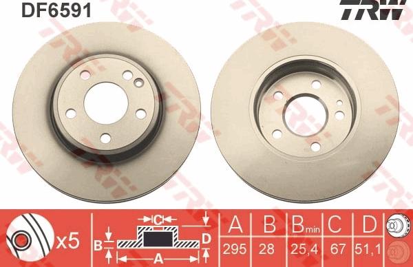 TRW DF6591 - Гальмівний диск autozip.com.ua