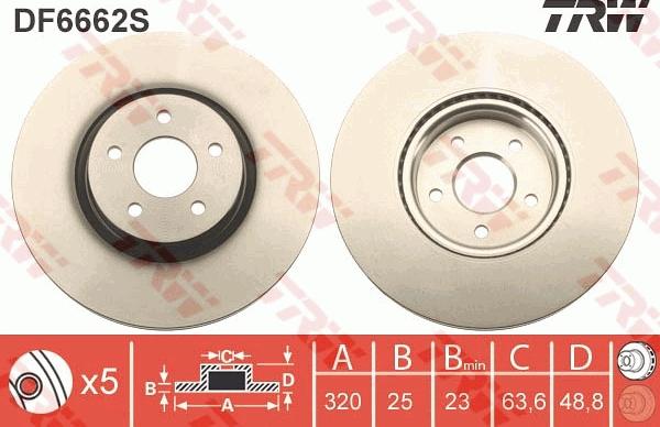 TRW DF6662S - Гальмівний диск autozip.com.ua