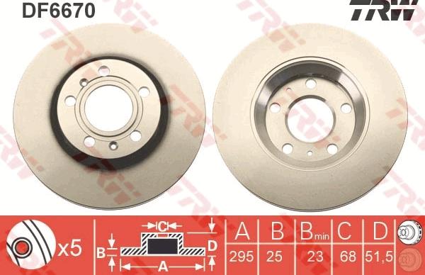TRW DF6670 - Гальмівний диск autozip.com.ua