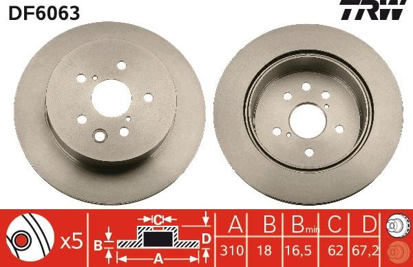 TRW DF6063 - Гальмівний диск autozip.com.ua