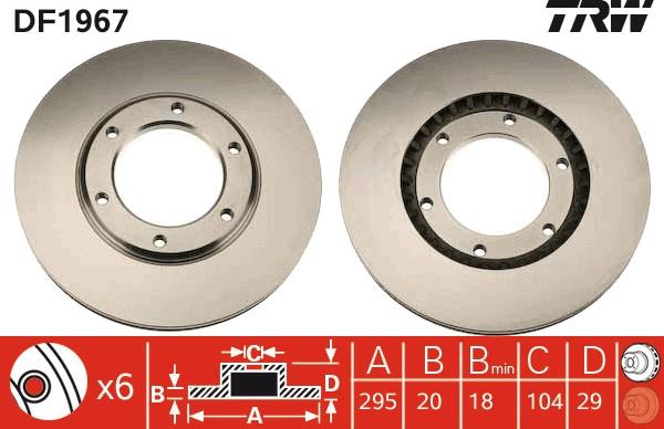 TRW DF1967 - Гальмівний диск autozip.com.ua