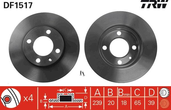 TRW DF1517 - Гальмівний диск autozip.com.ua