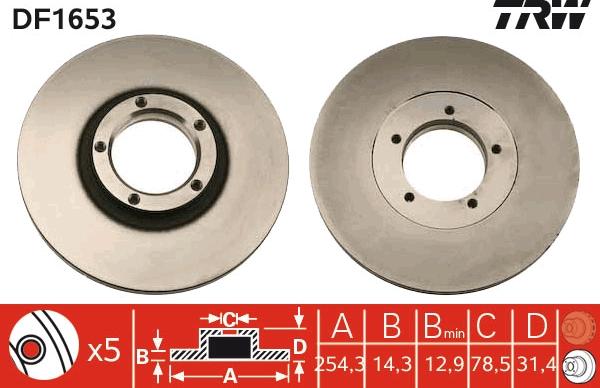 TRW DF1653 - Гальмівний диск autozip.com.ua