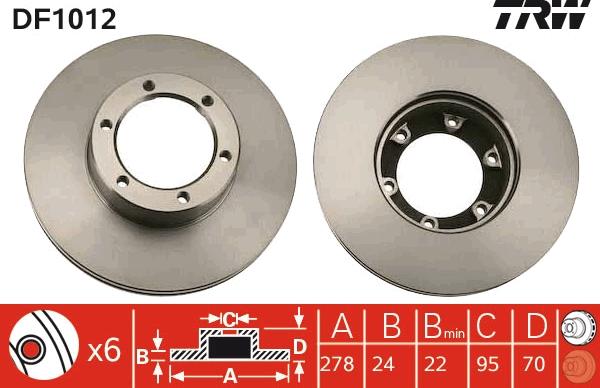 TRW DF1012 - Гальмівний диск autozip.com.ua