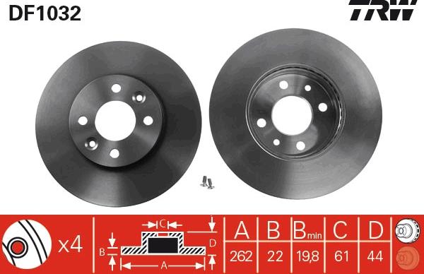 TRW DF1032 - Гальмівний диск autozip.com.ua