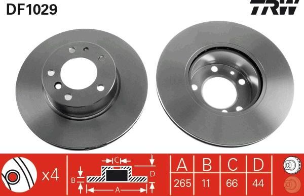 TRW DF1029 - Гальмівний диск autozip.com.ua