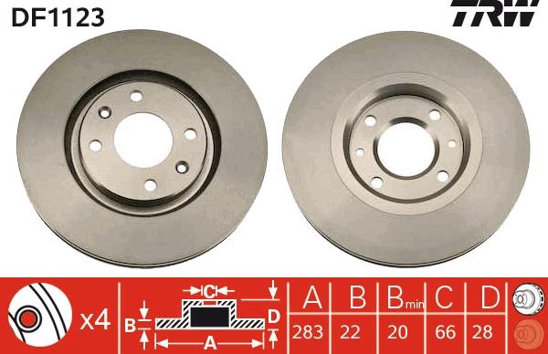 TRW DF1123 - Гальмівний диск autozip.com.ua