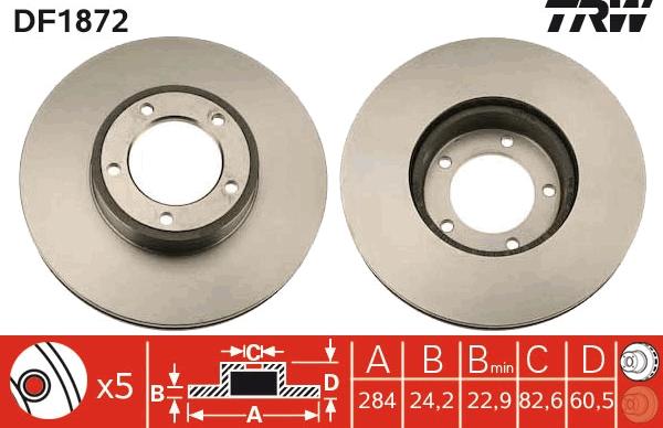 TRW DF1872 - Гальмівний диск autozip.com.ua