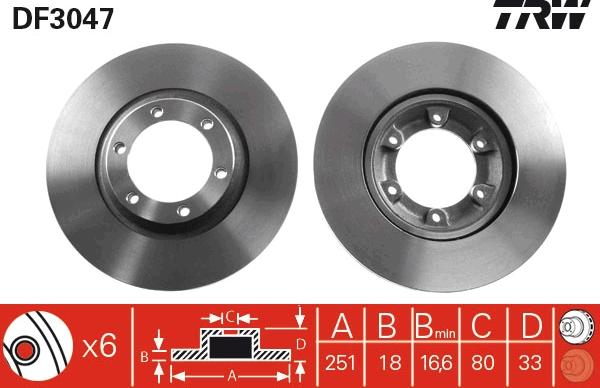 TRW DF3047 - Гальмівний диск autozip.com.ua