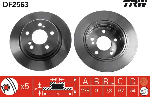 TRW DF2563 - Гальмівний диск autozip.com.ua