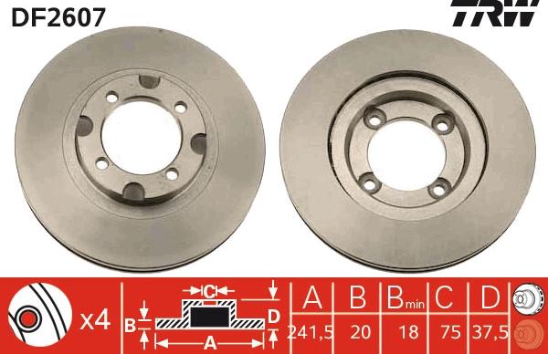 TRW DF2607 - Гальмівний диск autozip.com.ua