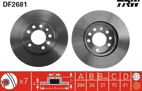 TRW DF2681 - Гальмівний диск autozip.com.ua