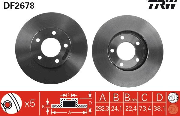 TRW DF2678 - Гальмівний диск autozip.com.ua