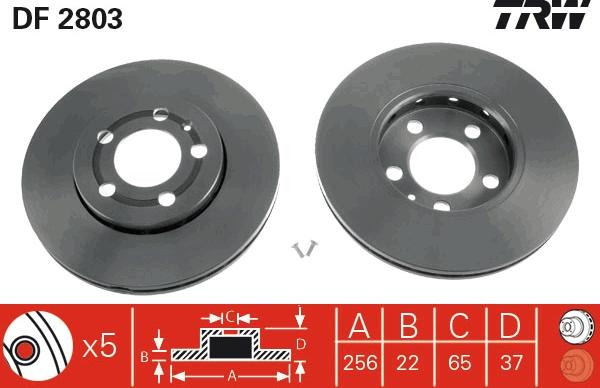 TRW DF2803 - Гальмівний диск autozip.com.ua