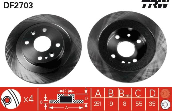 TRW DF2703 - Гальмівний диск autozip.com.ua