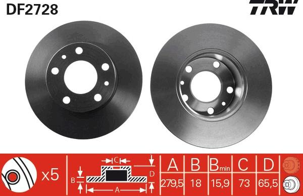 TRW DF2728 - Гальмівний диск autozip.com.ua