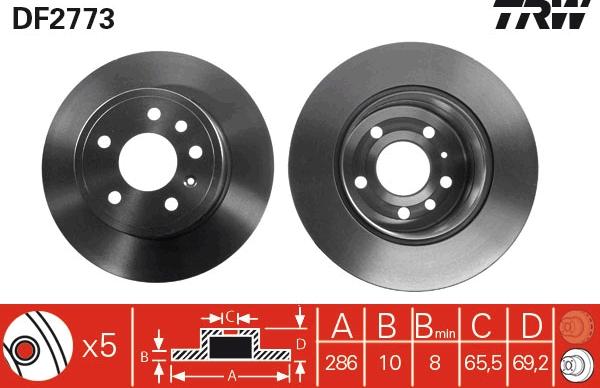 TRW DF2773 - Гальмівний диск autozip.com.ua