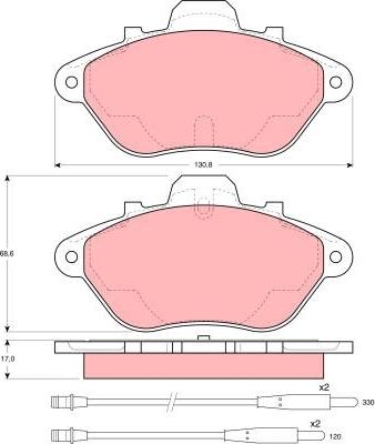 TRW GDB956 - Гальмівні колодки, дискові гальма autozip.com.ua