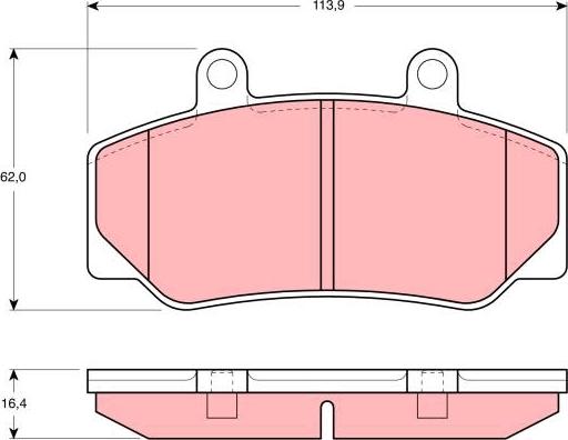 TRW GDB970 - Гальмівні колодки, дискові гальма autozip.com.ua