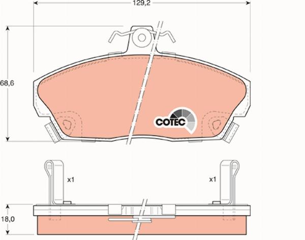 TRW GDB496 - Гальмівні колодки, дискові гальма autozip.com.ua
