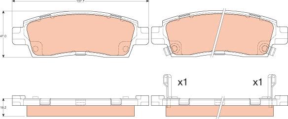 TRW GDB4455 - Гальмівні колодки, дискові гальма autozip.com.ua