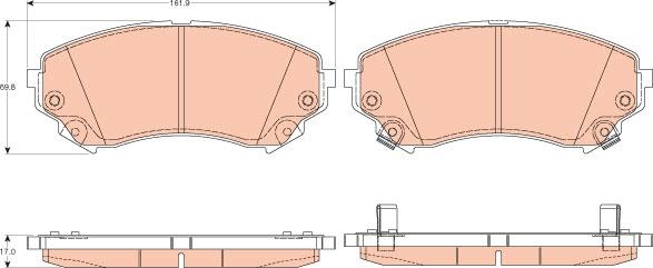 TRW GDB4456 - Гальмівні колодки, дискові гальма autozip.com.ua